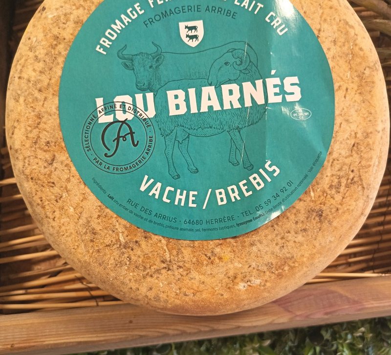 Meule de fromage fermier au lait cru vache et brebis